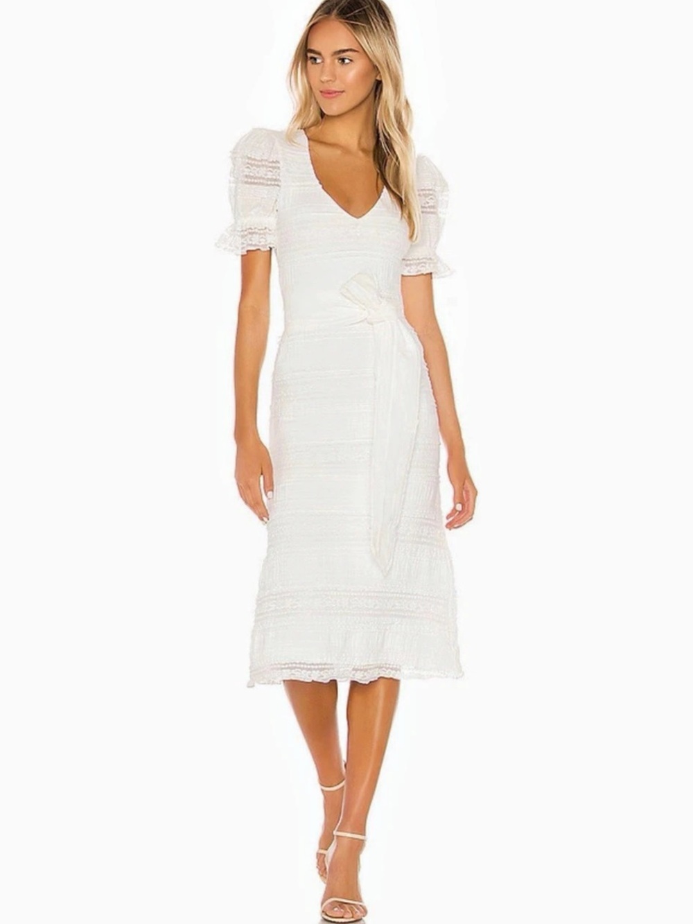 White Lace Midi Dress